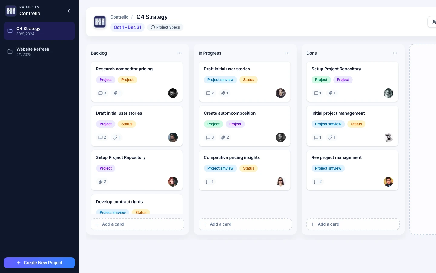 Captura del sitio publicado de Contrello en escritorio
