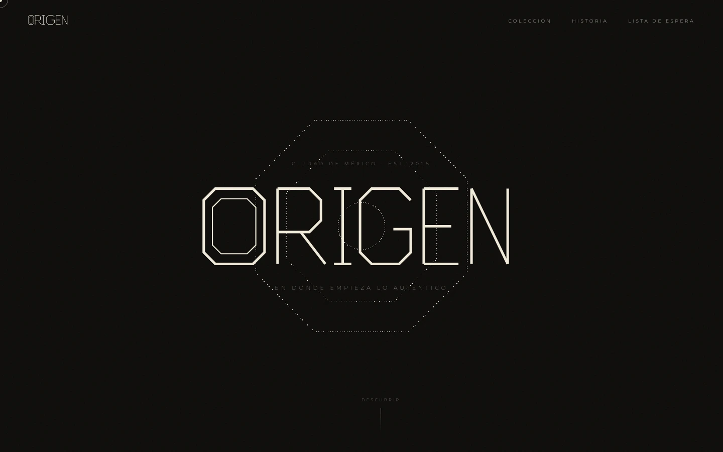 Captura del sitio publicado de Origen Store en escritorio